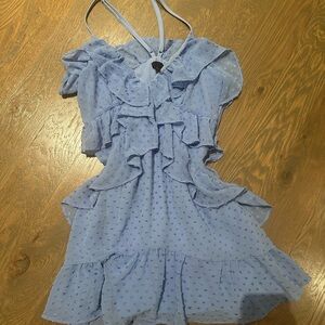 Elegant Blue Ruffle Dress